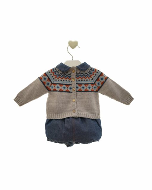 97. Marta Y Paula Coleção Shangai | Conjunto de Camisola Cinza com Padrão com Tapa Fraldas de Ganga - Image 2