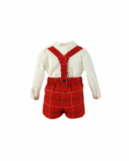 97. Miranda Tema Natal | Conjunto de Calção com Alças Vermelho e Verde Axadrezado e Camisa - Image 3