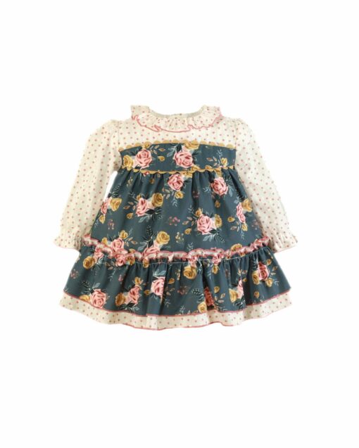 97. Miranda | Vestido Azul Florido e Estrelinhas Rosa - Image 2