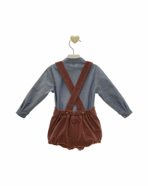 97. Marta Y Paula Coleção Hanoi | Conjunto de Calção com Alças Bordeaux e Camisa Azul - Image 2