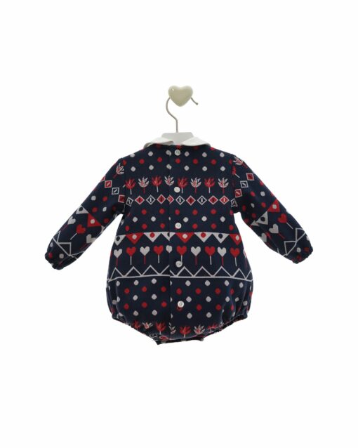 97. Marta Y Paula Coleção Damasco | Fofo Azul Marinho Estampado com Gola e Pompom - Image 2
