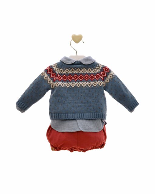 97. Marta Y Paula Coleção Jaipur | Conjunto de Calção Bordeaux, Camisa e Camisola - Image 2
