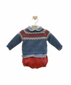 97. Marta Y Paula Coleção Jaipur | Conjunto de Calção Bordeaux, Camisa e Camisola