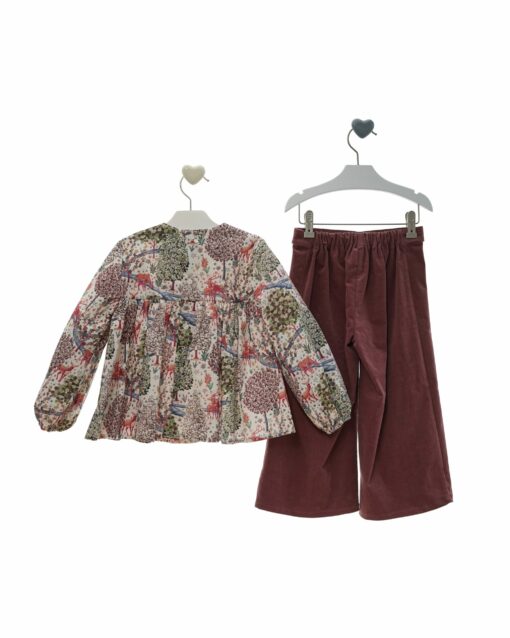97. Marta Y Paula Coleção Hanoi | Conjunto de Blusa Bordeaux Estampada e Calças - Image 5