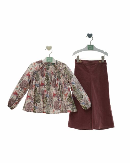 97. Marta Y Paula Coleção Hanoi | Conjunto de Blusa Bordeaux Estampada e Calças - Image 4