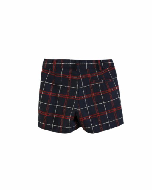 97. Miranda Tema Natal | Conjunto de Calção Azul Marinho e Vermelho Axadrezado e Camisa - Image 6