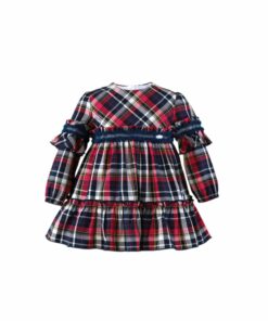 97. Miranda Tema Azul Marinho | Vestido Axadrezado Marinho e Vermelho Rodado