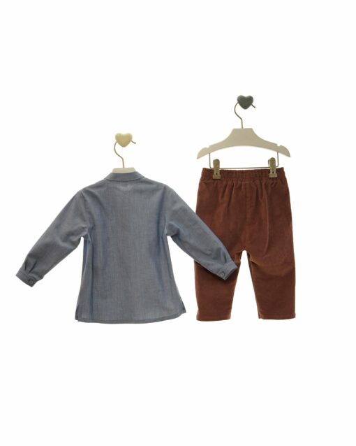 97. Marta Y Paula Coleção Hanoi | Conjunto de Calças Bordeaux e Camisa Azul - Image 3
