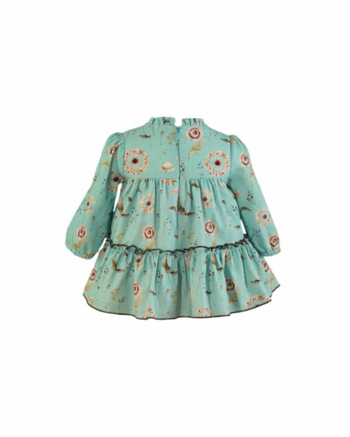 97. Miranda Tema Azul | Vestido Azul com Estampado e Pompons - Image 3