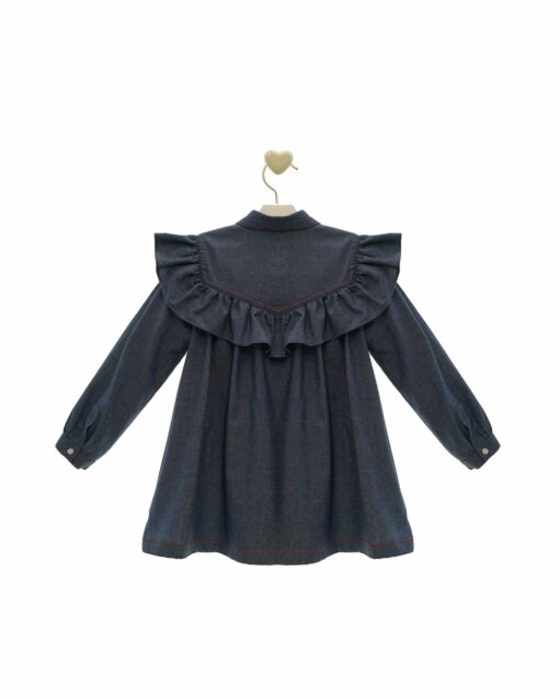 97. Marta Y Paula Coleção Shangai | Vestido Camisa de Ganga com Folhos - Image 3