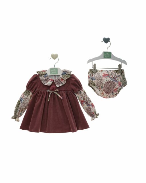 97. Marta Y Paula Coleção Hanoi | Vestido Bordeaux e Estampado com Gola e Tapa Fraldas - Image 3