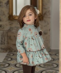 97. Miranda Tema Azul | Vestido Azul com Estampado e Pompons