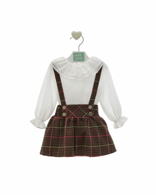 97. Marta Y Paula Coleção Seúl | Vestido Castanho com Padrão e Blusa com Gola - Image 3