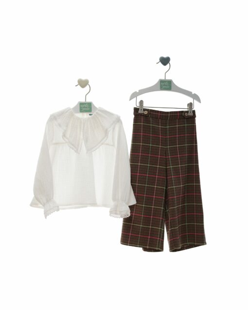 97. Marta Y Paula Coleção Seúl | Conjunto de Calça Castanha com Padrão e Blusa - Image 3